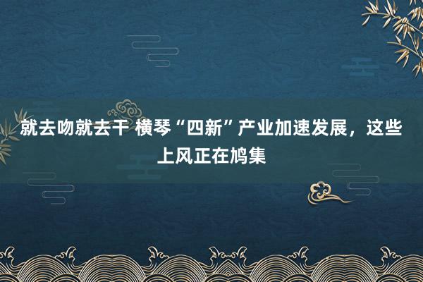 就去吻就去干 横琴“四新”产业加速发展，这些上风正在鸠集