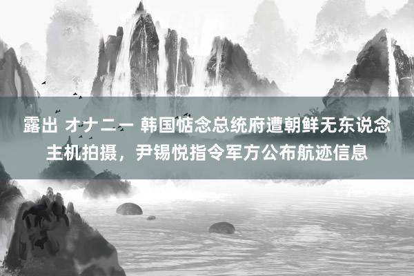 露出 オナニー 韩国惦念总统府遭朝鲜无东说念主机拍摄，尹锡悦指令军方公布航迹信息