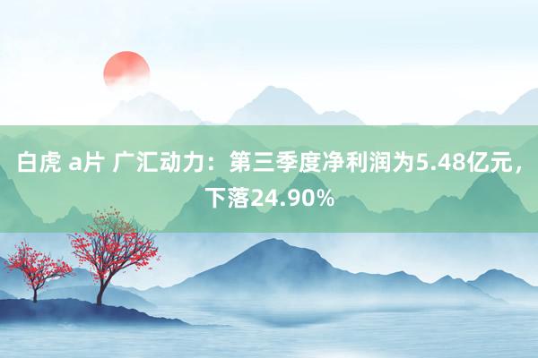 白虎 a片 广汇动力：第三季度净利润为5.48亿元，下落24.90%