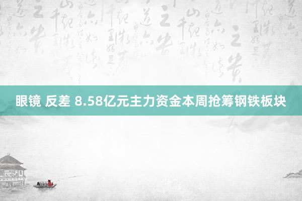 眼镜 反差 8.58亿元主力资金本周抢筹钢铁板块