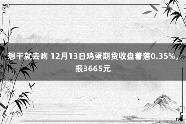 想干就去吻 12月13日鸡蛋期货收盘着落0.35%，报3665元