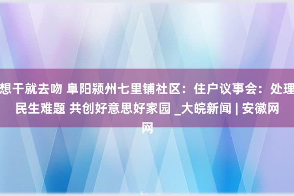 想干就去吻 阜阳颍州七里铺社区：住户议事会：处理民生难题 共创好意思好家园 _大皖新闻 | 安徽网