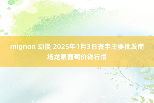 mignon 动漫 2025年1月3日寰宇主要批发商场龙眼葡萄价钱行情