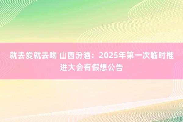 就去爱就去吻 山西汾酒：2025年第一次临时推进大会有假想公告