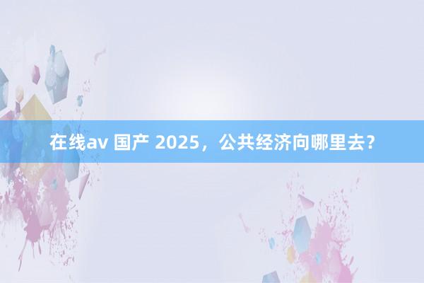 在线av 国产 2025，公共经济向哪里去？