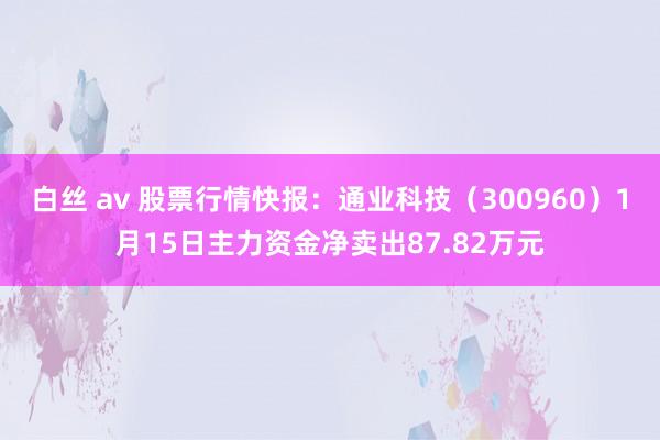 白丝 av 股票行情快报：通业科技（300960）1月15日主力资金净卖出87.82万元